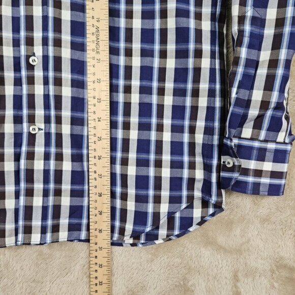 Paul and Shark Yachting Made In Italy Dress Shirt Mens Size 38 Long Sleeve Plaid - Picture 4 of 10